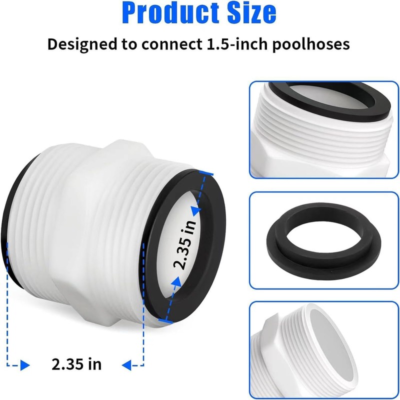 Yetaha Pack of 2 3.8 cm hose adapters, pool hose