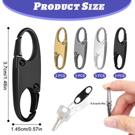 GZLCEU Pack of 12 Zip Clip Anti-Theft Device, Dual Zip Clip for Luggage, Backpack, Purse, Handbags with Transparent Box (3.7 x 1.45 cm)