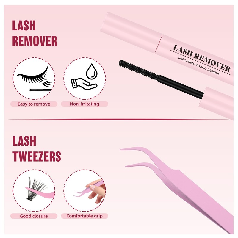 Mayhug Lash Extension Set, 80D Eyelash Extensions Set, 9-16 mm,