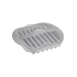 Microwave Bacon Cooker With Lid - Microwave Bacon Plate Fits Up to 8 Strips, Splatter-Free Dishwasher Safe Microwavable Bacon Tray Plate, Heat Resistant Handles, 11” x 10” x 2”, Microwave Bacon Pan