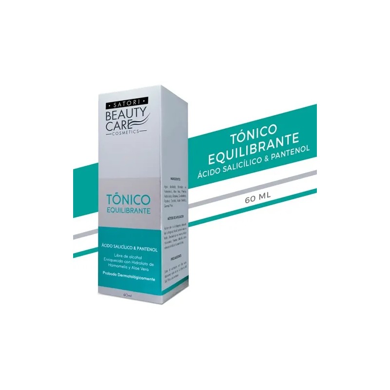 Satori Beauty Tónico Astringente con Ácido Salicílico y Pantenol, Antiacné,