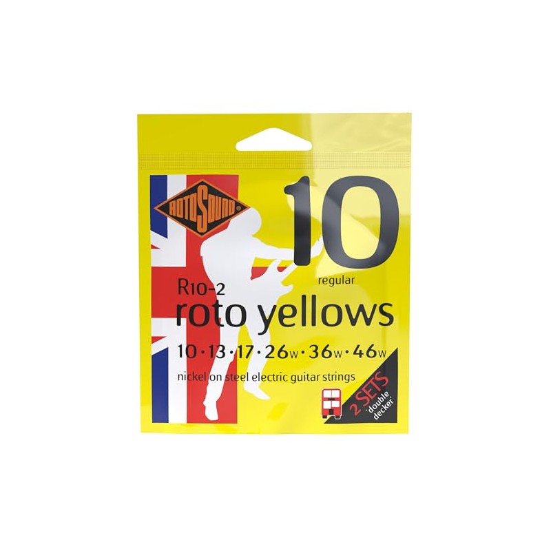 Rotosound Roto Yellows - Cuerdas para guitarra eléctrica, 2 unidades