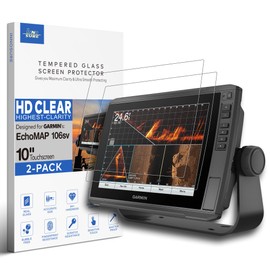 INNOSURE [2-PACK] Tempered Glass Screen Protector for Garmin EchoMAP Ultra 102SV/106SV, Ultra 2 102SV/106SV 10 Inch Fishfinder Touchscreen Accessories (HD Clear)