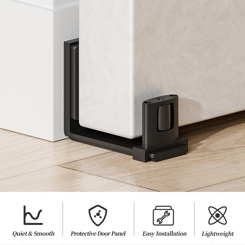 BONIKLUBA Sliding Barn Door Bottom Floor Guide, Adjustable U Shape