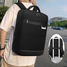 Travel backpack, smart backpack, backpack, office worker, men's leather backpack, men's backpack, men's laptop backpack Black