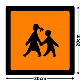 STROBO School Bus Magnetic Sign, 20 x 20 cm, Warning Sign for School Transport on the Car, UV Protection, Wind and Weatherproof, Pack of 2