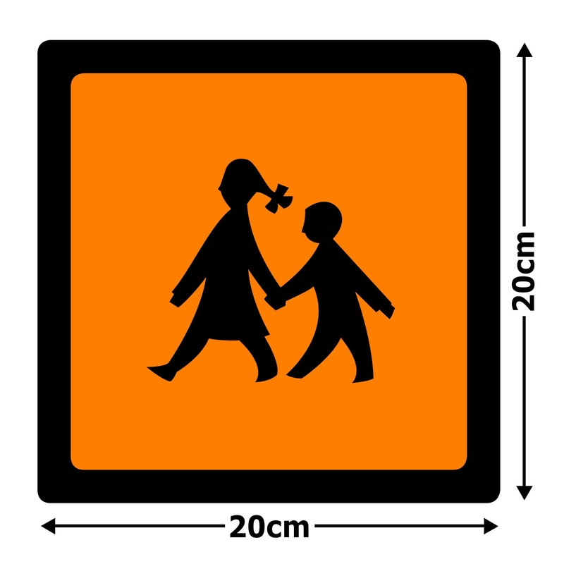 STROBO School Bus Magnetic Sign, 20 x 20 cm, Warning