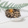 FANCY SHINY Leopard Leather Wrap Bracelet Stackable Boho Tube Beaded