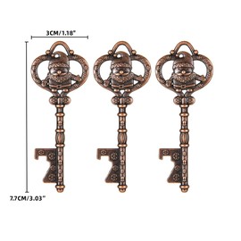CAREOR 6PCS Christmas Santa's Magic Key Set - Ornaments Decorations for Christmas Tree Fireplace Home Decor, Santa Claus Bottle Opener Christmas Pendant Christmas Keychain