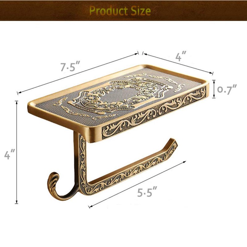 Fredysu Bronze Toilet Paper Holder, Antique Brass Toilet Paper Towel