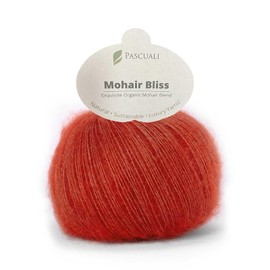 PASCUALI Mohair Bliss Knitting Wool Made of 60% Mohair Wool (Kid Mohair) 40% Silk Wool Mohair Yarn for Knitting and Crocheting, Set: 4 Balls - 100 g - Colour: Strawberry 819