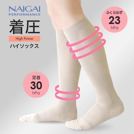 Naigui 90301006 Compression Socks, Anti-Fatigue, Arch Fit Support, Anti-Hari, Compression Socks, Women's High Socks, Absorbent, Quick Drying, Mesh Knitting, Deodorizing Material, Socks, 23 hPa, Ankle