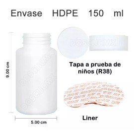 2CLIC.MX 100 Envases Frasco Pastillero Capsulero 150 Ml Seguridad