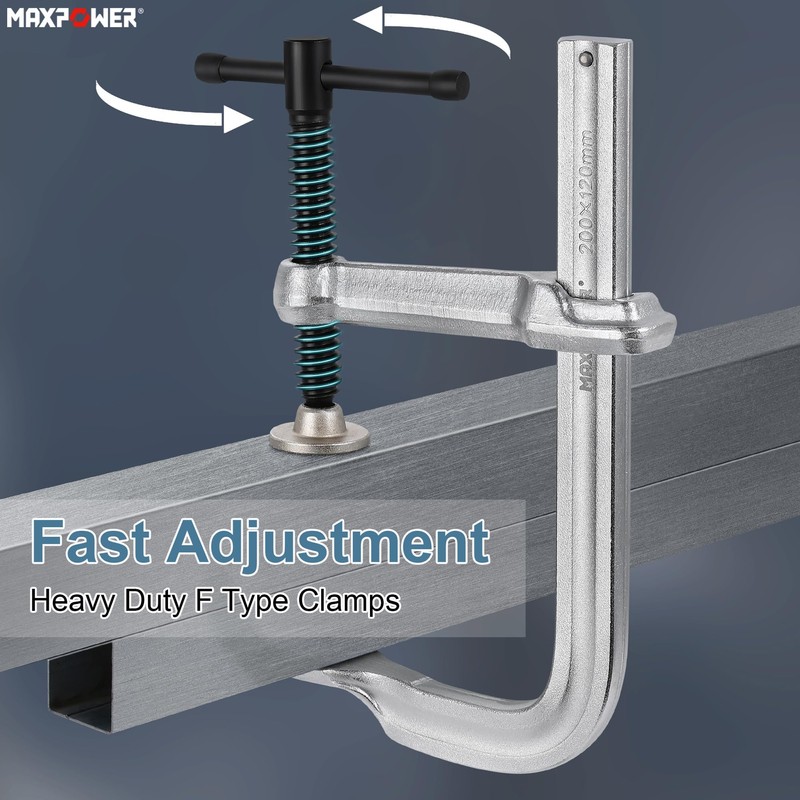 MAXPOWER Thick F Clamp, Max Jaw Opening 8 inch (200