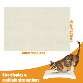 Cat Scratching mat Self-Adhesive, Trimmable Furniture Protector for Couch, Sofa, Wall & Cat Trees - Durable Scratch Pad with Nano Tape, DIY Climbing Carpet for Indoor Cats (White, 23.6"x15.8")