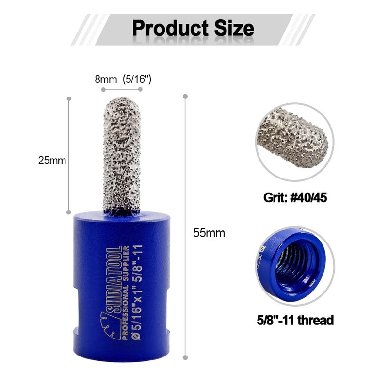 SHDIATOOL Diamond Mortar Raking Bit 5/16-inch x 1-inch Mortar Router