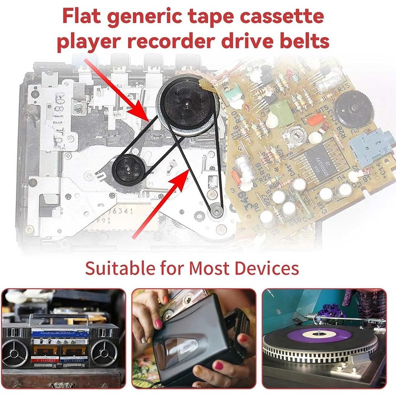 VYZUTR 56 Pieces Square Cassette Tape Machine Belt Connecting Tape