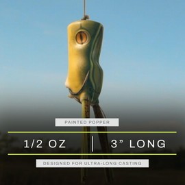 SCUM Frog Trophy Series Painted Popper | Tournament-Grade Weedless Topwater Frog | Loud Splash Action for Trophy Bass Strikes | Green Tea, 1/2 oz