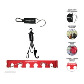 PowerNet Dugout Bundle | Baseball Softball Bat Fence Rack + Fence Hook + Gear Hanger | Keep Training Equipment Organized and Off The Ground | Holds Up to 12 Bats