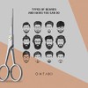 ONTAKI Professional German Steel Beard Scissors Men's Mustache Scissors with
