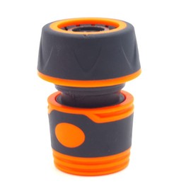 Namvo 5pcs 1/2 in Garden Hose Connector Fitting Set, including Hose Quick End and Hose Waterstop Connector Double Male Snap Hose Connector Threaded Tap Connector Orange