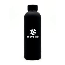 Bravatier Stainless Steel Water Bottle, 500ml/17oz, Double Wall, Vacuum Insulated for Hot & Cold Drinks, Premium UV Print, Sports, Office, Outdoor, and Travel (Black)