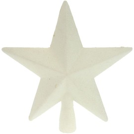 Christmas Tree Topper 19 x 18 cm with Subtle Glitter - Colour: White - Plastic Christmas Tree Topper Christmas Tree Star Topper