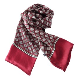 Long Charmeuse Satin Silk Scarf for Men, red