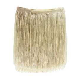 Yalulu 10 Metres Length 20 cm Width Tassel Cut Fringe Fringe Trimming Costume Latin Dress Garment Apparel Lace Trim Sewing Accessories (Beige)