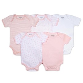 Burt's Bees Baby Unisex Baby Bodysuits, 5-Pack Short & Long Sleeve One-Pieces, 100% Organic Cotton Bodysuit, Blossom Prints