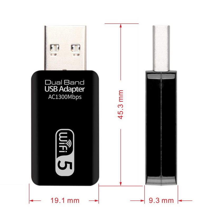 USB WLAN Stick for PC, AC 1300Mbps Mini WLAN Stick