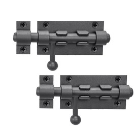 4 Inch Slide Barrel Bolt Latch Door Slide Lock, Solid 304 Stainless Steel Gray Bolt Lock, Thickened Heavy Duty Gate Latches for Wooden Fence Metal Gate Yard Shed Warehouse Cabinet Window (2 Pack)