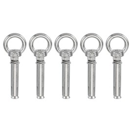PATIKIL M6x60mm Concrete Eye Bolt, 5 Pcs 304 Stainless Steel Expansion Lifting Bolts Fastener Eye Ring Anchors Screw for Ceiling Concrete Wall Brick Masonry, Silver