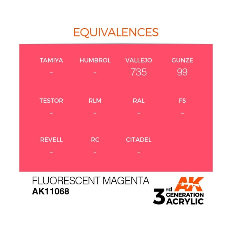 AK Interactive 3rd Gen Acrylic Fluorescent Magenta 17ml
