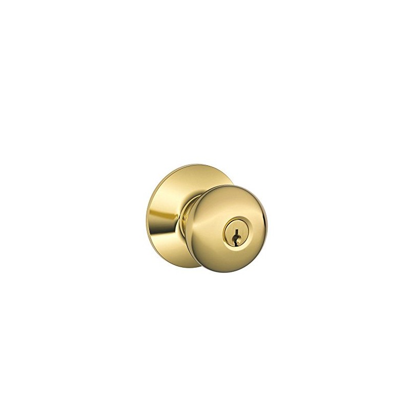 Schlage F51A PLY 605 Plymouth Door Knob, Keyed Entry Lock,