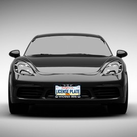 HCSS Vicious Dogs License Plate Frames - 2 Pack Funny Aluminum Metal License Plate Holder Car Accessory,Rust-Proof Waterproof Car Decorative Tag Frames for Standard US 12x6 Inch