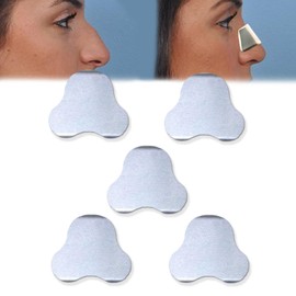 MUROCEA Férulas nasales de aluminio, protector externo de soporte de nariz para cirugía de rinoplastia de septoplastia, fractura de soporte nasal, ENT, inmovilización ortopédica, plata, 5 piezas (S)