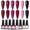 Four Lily Burgundy Red Gel Nail Polish Dark Red Pink