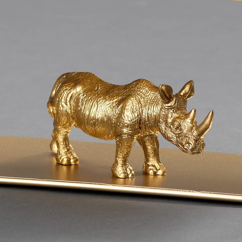 Kusso Gold Rhino Ornament Decoration for Home Bedroom, Bathroom Living
