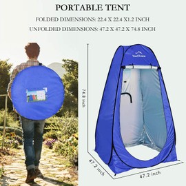 Your Choice Pop Up Privacy Shower Tent - Portable Changing Tent for Camping, Beach & Hiking - 6.2FT Lightweight with Carry Bag, Quick Setup & Full Coverage - Blue