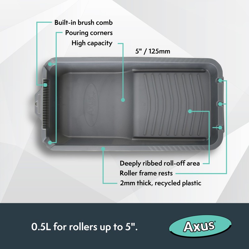 Axus Decor Captain Chunk Tray (Onyx Series) Paint Roller Tray,