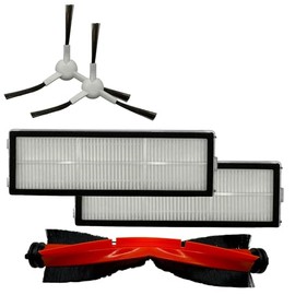 repairy 5-piece accessory set: 2 x HEPA filters, 2 x side brushes, 1 x main brush suitable for Dreame F9, F9 Mistral, D10 Plus and Z10 Pro