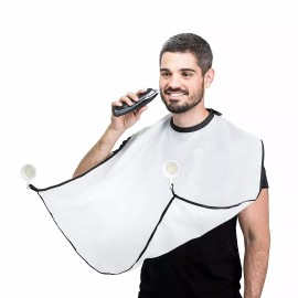Unbranded Men Beard Shave Facial Hair Apron Cape Gather Cloth Bib Trimming Catcher Trimmer
