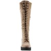Generation Y Women's Knee High Boots Knitted Cuffs Lace Up