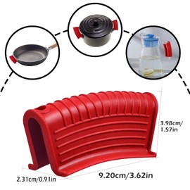 EVAHOM 8 Pack Cast Iron Pot Assist Handle Covers High Heat Resistance, Anti-slip Silicone Skillet Handle Cover Any Frying Cast Iron Skillet Metal Pan, Washable Reusable Rubber Pot Holder Sleeves Red
