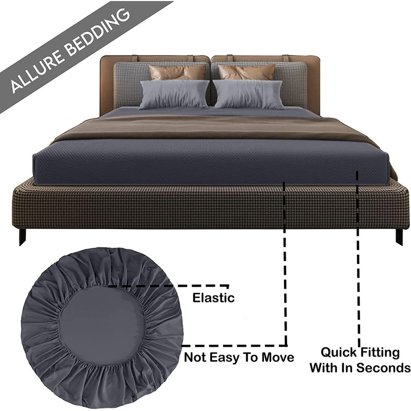 Allure Bedding 16 Inches 40 CM Extra Deep Fitted Sheets