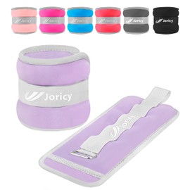 Ankle Weights, Wrist Leg Arm Weights for Women Men Kids Child with Adjustable Straps,A Pair of 1LBS(0.5LB Each Weight) Strength Training Weighted for Jogging, Running, Walking, Fitness, Light Purple