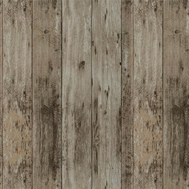TANONE Wood Contact Paper Kitchen Peel and Stick Wallpaper, Self Adhesive Removable Wallpaper Countertops Waterproof, Shiplap Wall Paper Wood Vinyl Wrap for Cabinets Rustic Brown 17.5" X 118.1"