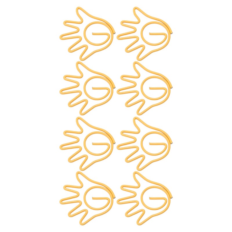 100Pcs Paper Clip Metal Hand Shaped Design Rustproof Paperclip Decoration