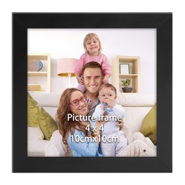 Giftgarden 4x4 Picture Frame Black, 4 by 4 Thin Square Photo Frame for Gallery Wall Tabletop Display, Single